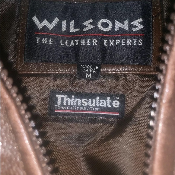 WILSON'S BROWN LEATHER JACKET Men’s thinsulate - Picture 2 of 4